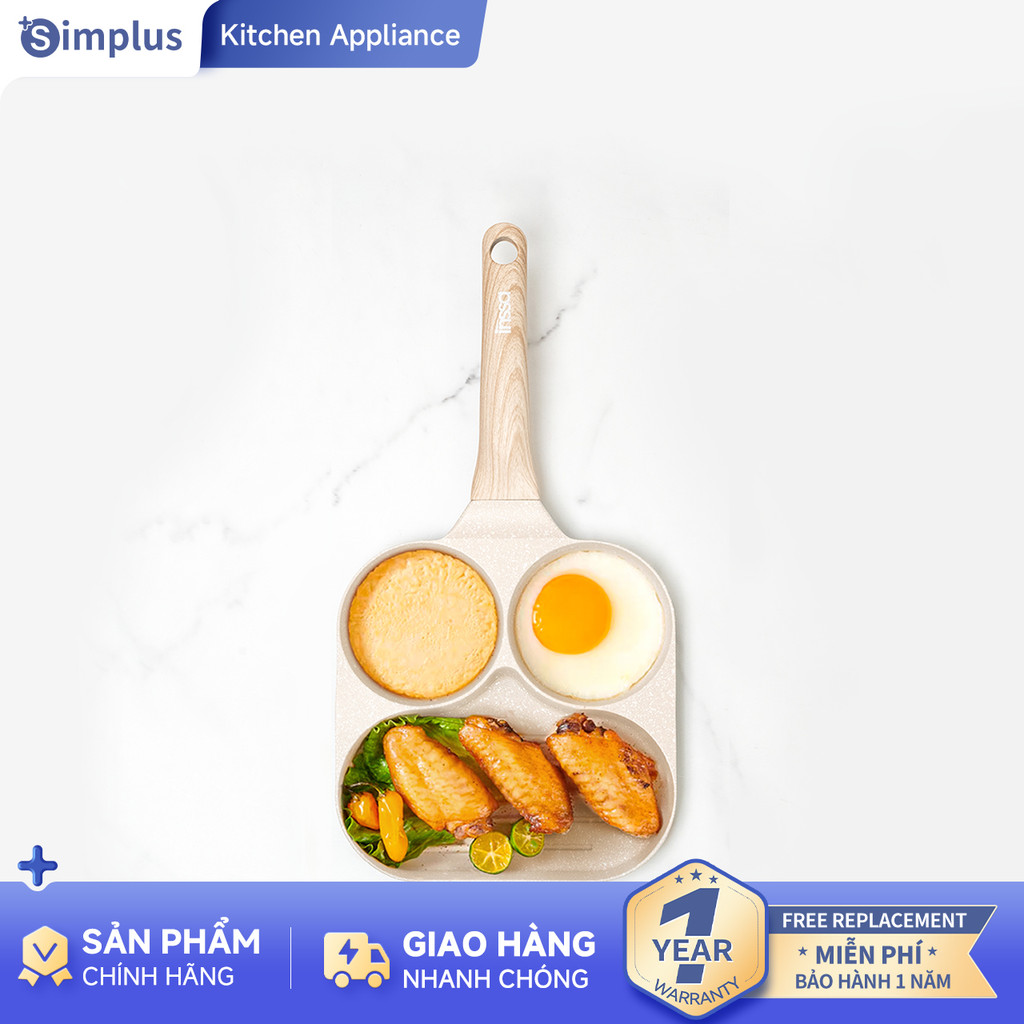 Simplus×INSSA [BH 1 Năm] Chảo ăn sáng 3 trong 1 Chảo rán đa năng Chảo ...