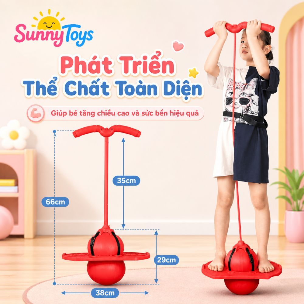 Bóng Nhảy Tăng Chiều Cao SunnyToys Cho Bé - Đồ Chơi Vận Động, Bé Nhảy Cao Vui Nhộn