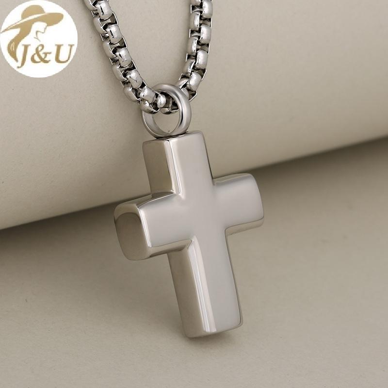 JU Unisex Cross Loet Tro Urn Nelace Lưu Niệm Vít Tôn Giáo Thánh Giá Mặt Dây Chuyền Hỏa táng Trang Sức Đơn Giản Thú Cưng Tưởng Niệm Mặt Dây VN