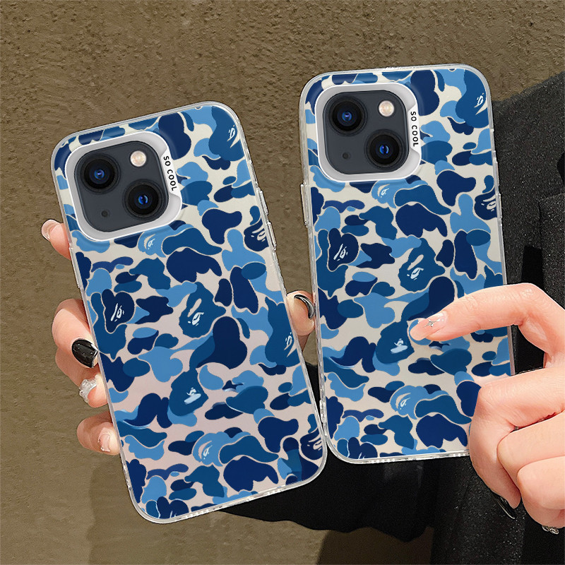 Ốp Điện Thoại Samsung Galaxy A02S A03 A04 A03S A05 A05S A06 4G A07 A17 A12 13 A14 A15 A16 A20 A30 A22 A23 A25 A31A32 A35 A33 A50 A50S A30S A51 A52 A55 A5G Màu Xanh Ngụy Trang Nghệ Thuật