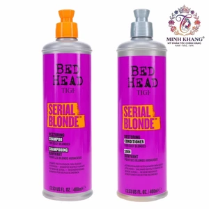 Dầu gội xả tím dành cho tóc nhuộm tông lạnh Tigi Bed Head Serial Blonde 400mlx2 ( mẫu mới) [ MK ]