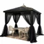 Rèm lưới Polyester ngoài trời có túi thanh cho sân Pergola và khu vực Gazebo