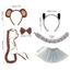 FANIELLAPOWELL Trẻ Em Khỉ Đầu, Bộ Băng Đô Khỉ Sang Trọng Cosplay Trẻ Em, Đạo Cụ Hiệu Suất Độc Đáo Dễ Thương Ngộ nghĩnh Tai Khỉ Băng Đô Hóa Trang Hiệu Suất