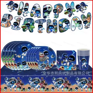 ST2 Hoạt Hình Astro Bot Chủ Đề Trang Trí Tiệc Sinh Nhật Khăn Trải Bàn Biểu Ngữ Đĩa Giấy Dùng Một Lần Bộ Đồ Ăn TS2