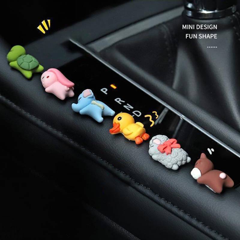 PlumHOUSE 6 Cái / bộ Dễ Thương Nằm Rùa Mini Trang Trí Nội Thất Ô Tô Ngộ nghĩnh Tự Động Điều Khiển Trung Tâm Gương Chiếu Hậu Đồ Trang Trí Cho Phụ Kiện Ô Tô VN