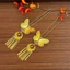 {Golden Butterfly Su} Phong Cách Trung Hoa Mới Phong Cách Trung Hoa Bướm Vàng Tua Rua Kẹp Tóc Nữ Hình Chữ U Kẹp Tóc Phụ Kiện Tóc