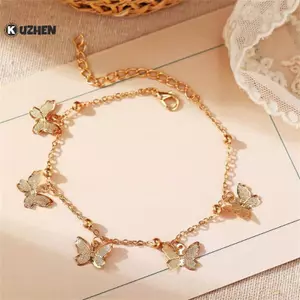 KUZHEN Phong Cách Hàn Quốc Tối Giản Retro Thời Trang Bướm Mặt Dây Chuyền Vòng Tay Vàng Màu Bạc Đơn Giản Vintage Vòng Tay Dành Cho Nữ Trang Sức HOT