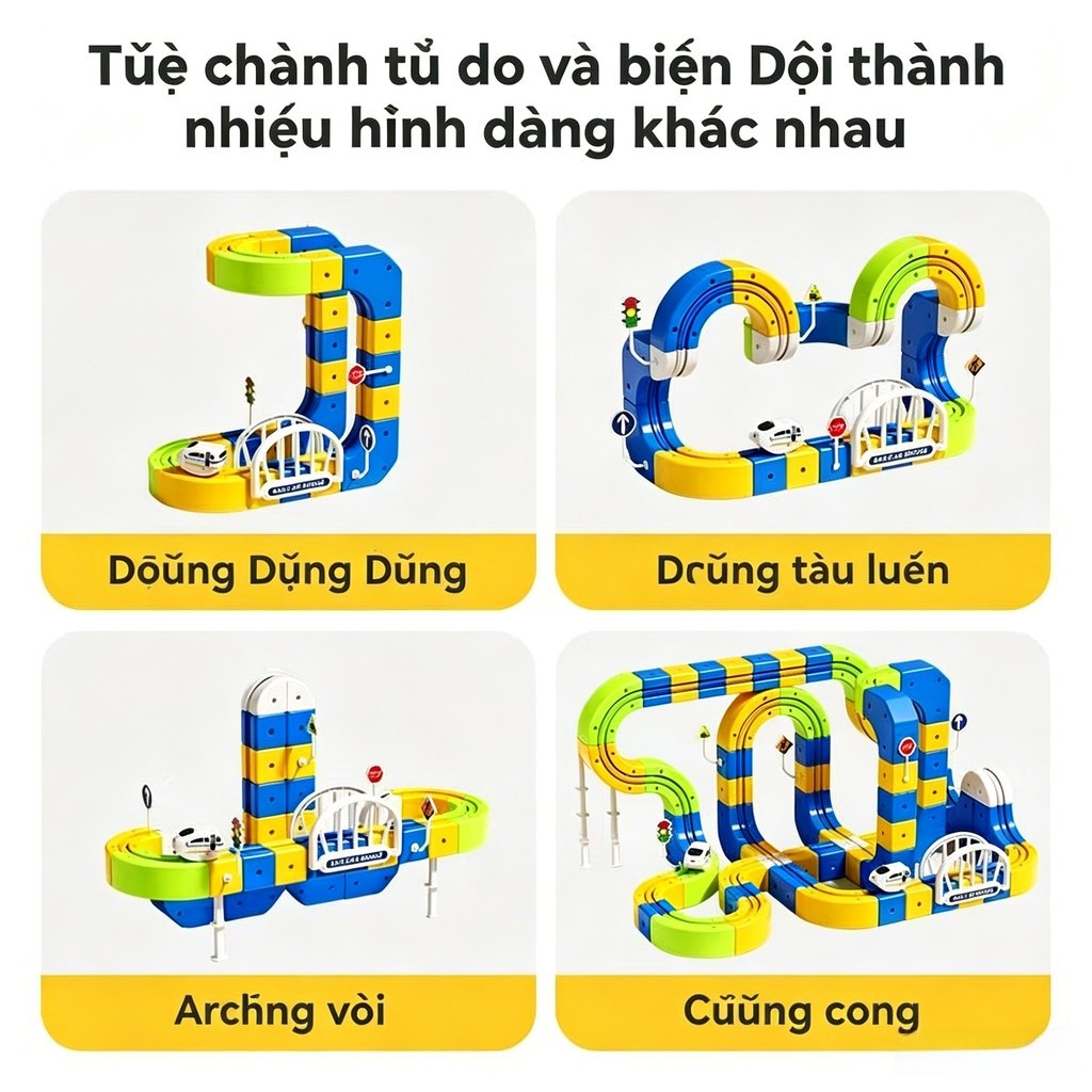 【🇻🇳Có sẵn kho】Bộ khối xây dựng theo dõi từ tính nổi DIY Bộ treo điện chống trọng lực Đường sắt Đồ chơi STEM | Đường ray xe lửa lắp ráp ma thuật 3D