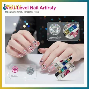 BVY Wave Point Star Sequin Nail Long lanh Màu sắc hỗn hợp năm cánh dành cho nữ Cô gái DIY Trang trí móng tay.