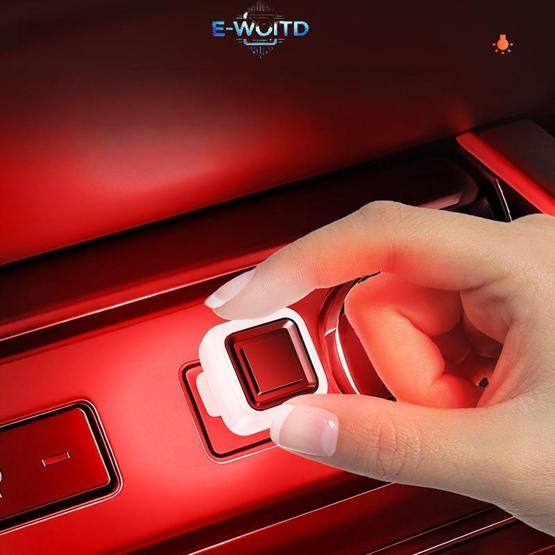 E-WOITD Nội Thất Ô Tô Mini USB LED Xung Quanh Đèn 5V Di Động Trang Trí Không Khí Đèn Để Trang Trí Tự Động E-WOITD