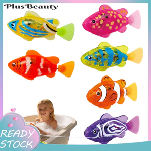 < Pluscloth > 4 / 6 Đồ chơi cá bơi điện tử chống nước có đèn Led – Cá robot phát sáng cho bồn tắm Bể cá bể cá – Vui nhộn kích hoạt bằng nước cho trẻ em Người lớn Trẻ em Bể bơi T
