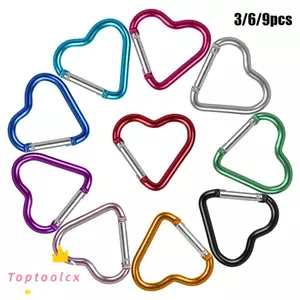 TOPTOOLCX 3 / 6 / 9 Chiếc Nhôm Carabiner Dụng Cụ Cắm Trại Ngoài Trời Chất Lượng Cao 10 Màu Móc Khóa