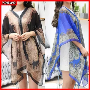 YRBWD Đi Biển Che, Khăn Choàng Voan Boho, Đa Năng Cổ Chữ V Một Kích Thước Poncho Mùa Hè