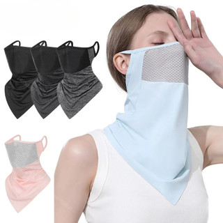 1 Chiếc Mặt nạ Đi Xe Mỏng Thoáng Khí Mặt nạ Lưới Chống Nắng Mùa Hè Ngoài Trời Gió Thể Thao Băng Lụa Bảo Vệ Mặt Nam Nữ