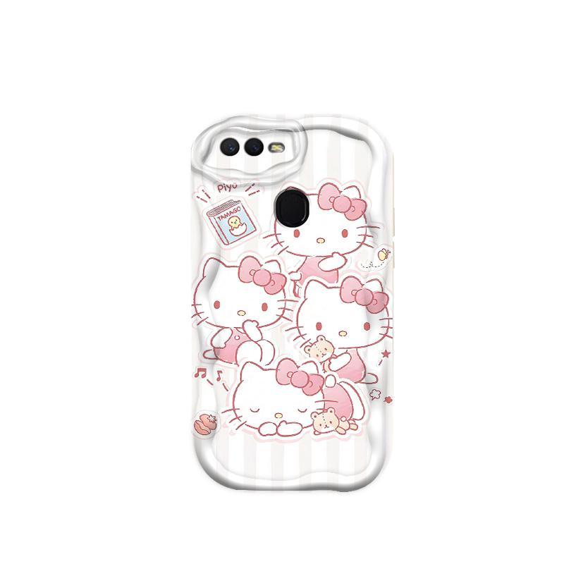 Thích Hợp Cho OPPO A5S A7 A12 F9 F9 Pro 3D Phụ Kiện Mềm TPU Kitty Cat Vỏ Điện Thoại Chống Sốc