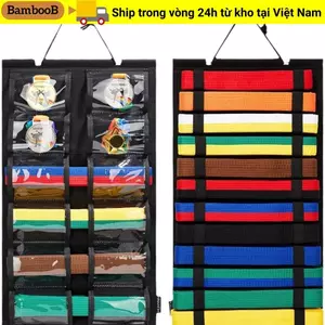 Đế trưng bày đai Karate BAMBOOB, Nhẹ có thanh treo huy chương Taekwondo Giá đỡ trưng bày, Túi treo nỉ cầm tay Túi lưu trữ Quà tặng