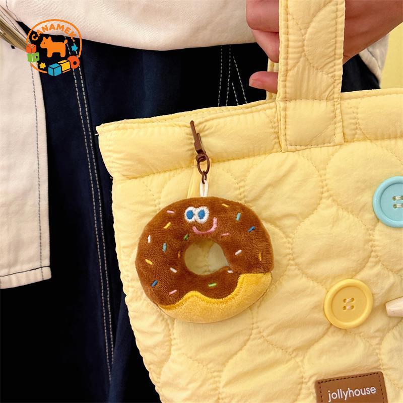 CANAMEK Sáng Tạo Dễ Thương Donut Động Vật Sang Trọng Đồ Chơi Nhồi Bông Mềm Móc Khóa Mặt Dây Chuyền Hoạt Hình Túi Charm Bapa Treo Đồ Trang Trí Móc Khóa Ô Tô Quà Tặng CSF