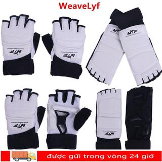 Găng tay đấm bốc WEAVELYF, Găng tay Taekwondo bảo vệ bàn chân nửa ngón, Găng tay tập luyện Taekwondo bằng da PU bền bỉ Karate Muay Thái dành cho người lớn và trẻ em