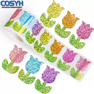 <cosyh>500 Multicolor Cartoon Holographic Stickers for Scrapbooking Journals and Office
