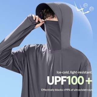Quần áo chống nắng cho nam Upf100 chống nắng kèm áo khoác có mũ trùm đầu