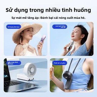 Ice Pack Quạt Tốc Độ Cao Cầm Tay Có Thể Gập Lại 100 Tốc Độ Gió Mạnh Quạt Tốc Độ Cao Di Động Ngoài Trời Treo Cổ Quạt Nhỏ
