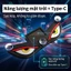 Đèn Mắt Quỷ Kính Sau Ô Tô Trang Trí Xe Thể Thao, Đèn LED Neon Thở 7 Chế Độ, Năng Lượng Mặt Trời Kèm Cổng Sạc Type-C