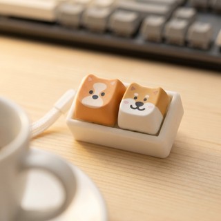 Bàn phím ngón tay AWNGD, Giảm lo âu Vượt qua Móc khóa Keycap thời gian, Đồ chơi giải nén họa tiết chó di động nhẹ Creatve Học sinh
