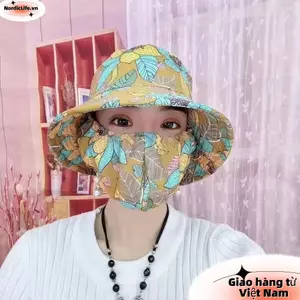 Mũ làm việc nông nghiệp NORDICLIFE, Bảo vệ mũ hái trà vành rộng cổ, Khăn choàng thời trang Quà tặng chống tia cực tím