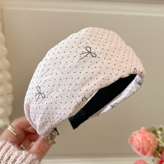 Kovoi / Pink Polka Dot Star Băng đô vành rộng phong cách lười biếng Đầu bọc tóc Seam Headband Phụ kiện tóc phù hợp hàng ngày
