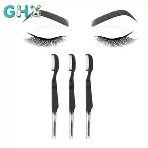 GHX 1 Cái Mục Đích Kép Hai Đầu Không Gỉ Lược Lông Mi Lông Mày Lược Trang Điểm Mascara Bàn Chải Lông Mi Cây Đũa Phép Dụng Cụ Trang Điểm VN