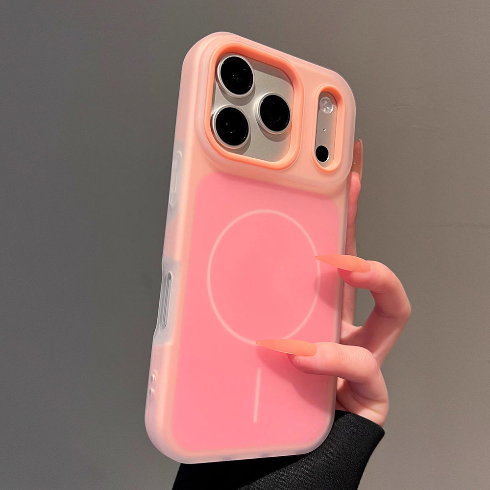 Ốp điện thoại Acrylic mờ thạch từ tính 2 trong 1 cho iPhone 17 Pro Max 16 15 14 13 12 11 Vỏ bảo vệ chống sốc