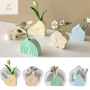 PPY DIY Khuôn Silicon Bộ Cho Bình Hoa Nhựa Handmade Với Trái Tim Và Nhà Thiết Kế Hoa Trưng Bày Giá Đỡ Khuôn