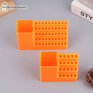 Cheenm 1 Máy Khoan Giá Đỡ 20 / 50 Lỗ Bit Tổ Chức Tua Vít Đầu Lưu Trữ Hộp Dụng Cụ Lỗ Ban Tua Vít Đứng Lục Giác Shank Sắp Xếp VN