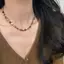 XOITU Vintage Nâu Tự Nhiên Hổ Mắt Đá Choker Nelace Dành Cho Nữ Hợp Thời Trang Handmade Đính Hạt Dây Chuyền Nelace Trang Sức Quà Tặng VN