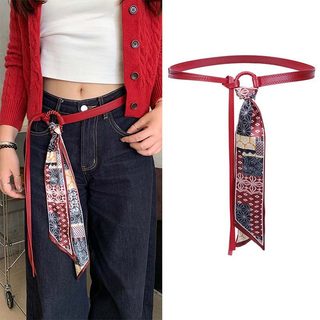 Thắt lưng khăn lụa nữ phong cách hip-hop punk, quần jeans kiểu Mỹ, trang trí retro