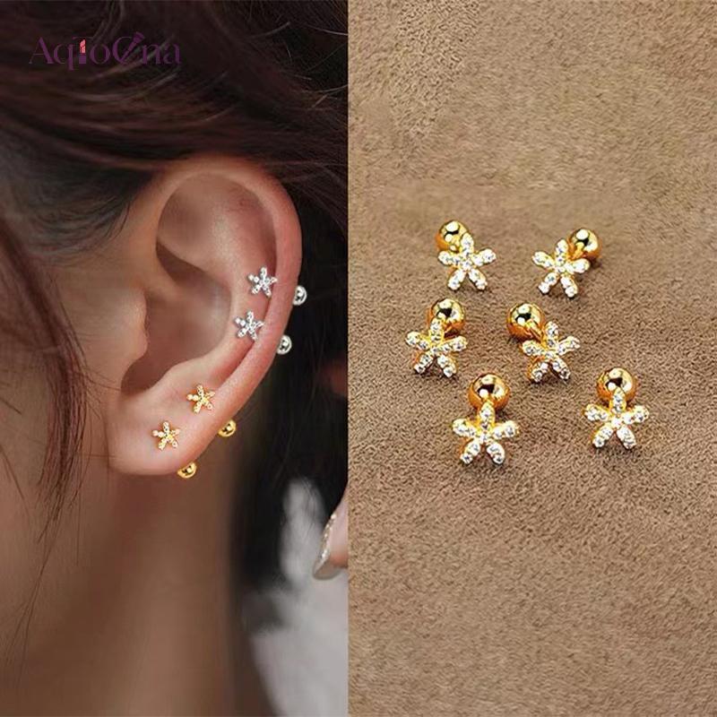 AqToCna 1 Đôi Bông Tai Hoa Xoắn Ốc Cho Nữ, Trang Sức Cơ Thể, Quà Tặng