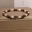 Vòng tay ngọc trai mắt hổ Maillard dành cho nữ - Mắt hổ + Ngọc trai + Hạt vàng - Fortune Luck Niche Luxury - Bestie Daily Wear