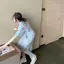 Máy cắt cẩn thận Váy dài vừa phải dành cho nữ Mùa hè Phong cách mới lưng hẹp thon gọn hơn Halter Over-the-K