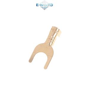 E-WOITD 100 Cái / Pa 3.2 / 4.2 / 5.2 / 6.2MM Cáp đồng thau hình chữ U nối đất Lug Fork Terminal Pressed Bare Terminal Butt Doing Connector E-WOITD