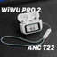 Tai Nghe WIWU T22/T24 Pro Màn Hình Cảm Ứng TFT - Chống Ồn ANC, Bluetooth 5.4, Kèm Dây Đeo Tiện Lợi