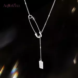 AqToCna Thời Trang sel Dây Xích Khóa Pin Nelace Cho Nữ Cô Gái Choker Trang Sức Cấu Hình Thấp Thiết Kế Sang Trọng Xương Đòn Dây Xích Nelace AqToCna