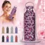 Cốc giữ nhiệt kim cương lấp lánh PYCOU, Cốc hút chân không bằng thép không gỉ có thể tháo rời bằng kim cương, Chai nước di động nhẹ 500ML hợp thời trang Du lịch, Thể thao, Ngoài trời