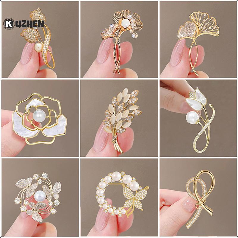 KUZHEN Thời Trang Đáng Yêu Chim Bướm Hoa Thổ Cẩm Cho Nữ Áo Khoác Ve Áo Pin Chống chói Áo Len Cố Định Phụ Kiện Quần Áo Quà Tặng HOT