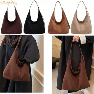 Túi OUSXA Da lộn Hobo, Chất liệu da lộn Túi đeo vai cổ điển dung tích lớn, Totes Thiết kế cổ điển Dây đeo vai màu trơn Túi xách công suất lớn dành cho nữ