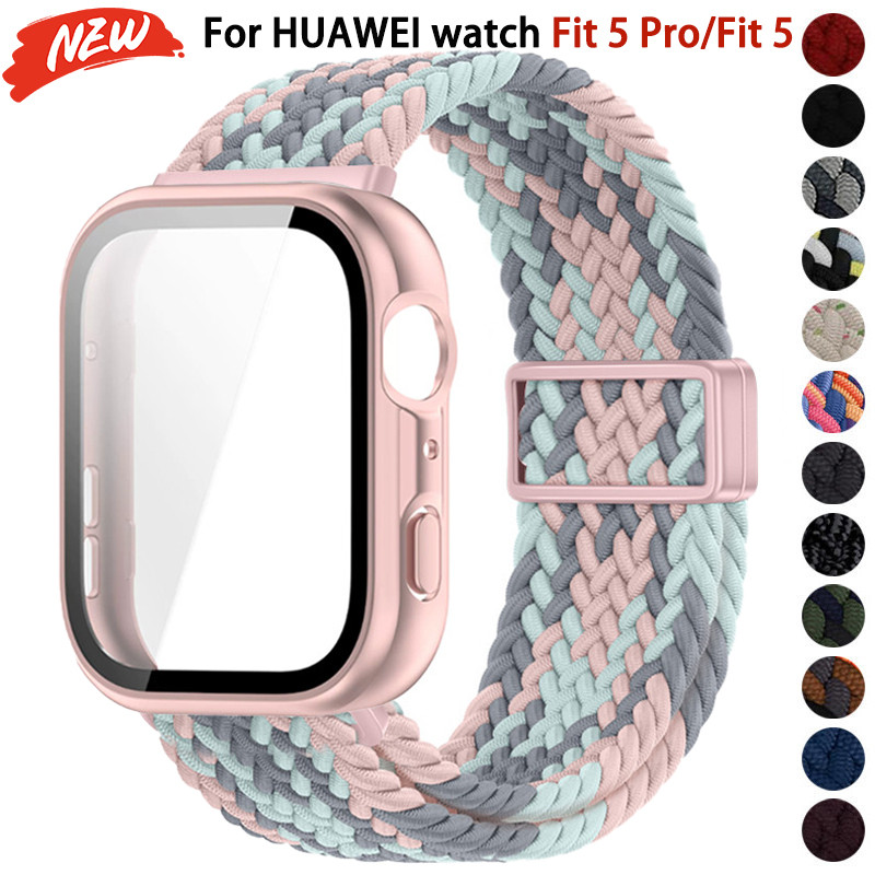 Dây đeo Nylon + Vỏ PC Cho Huawei watch Fit 5 / Fit 5 Pro Vỏ bảo vệ màn hình cứng vòng tay dệt