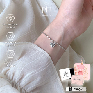 Vòng Tay Bạc Nữ PJN Kiểu Hàn Quốc Charm Trái Tim Vintage Nhẹ Nhàng Xinh Xắn - Phong Cách Nhẹ Nhàng, Tinh Tế VT33