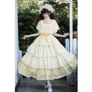 ☘️Áo choàng lót mỏng Phong cách Lolita Thiết kế ban đầu Tay cầm tranh sơn dầu Voan op / jsk Top Gemini lolita