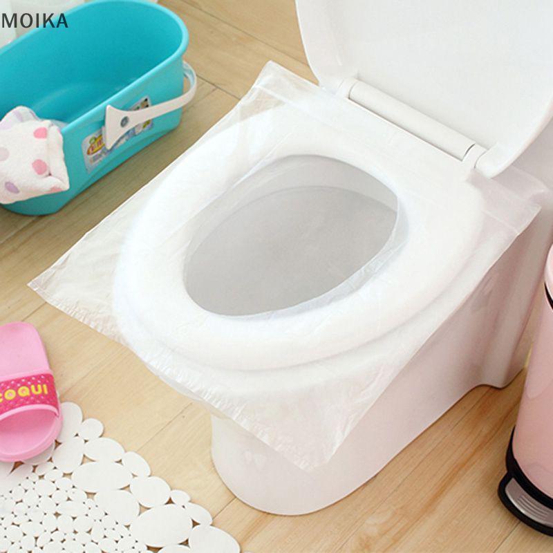 MOIKA 50 Chiếc Dùng Một Lần Du Lịch An Toàn PE Nhựa Vệ Sinh Ghế Thảm Đệm Thảm VN