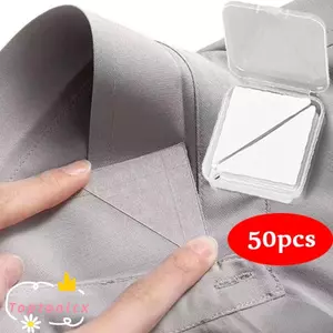 TOPTOOLCX 50 Chiếc Đứng Cổ Shaper, Chống Lăn Tự Dính Cổ Miếng Lót Cố Định, Thiết Thực Vô Hình PVC Áo Sơ Mi Cổ Hỗ Trợ Nam Nữ