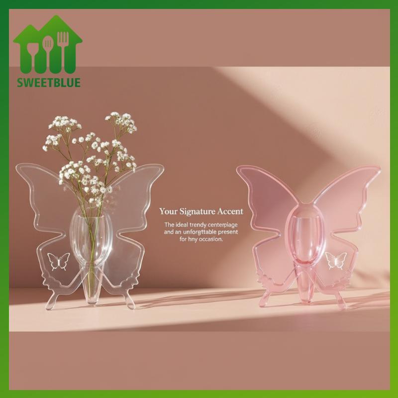 Bình hoa Acrylic ngọt ngào với thiết kế hình con bướm Phong cách nghệ thuật hiện đại rõ ràng cho nhà thanh lịch Nhà bếp sắp xếp phòng ngủ n